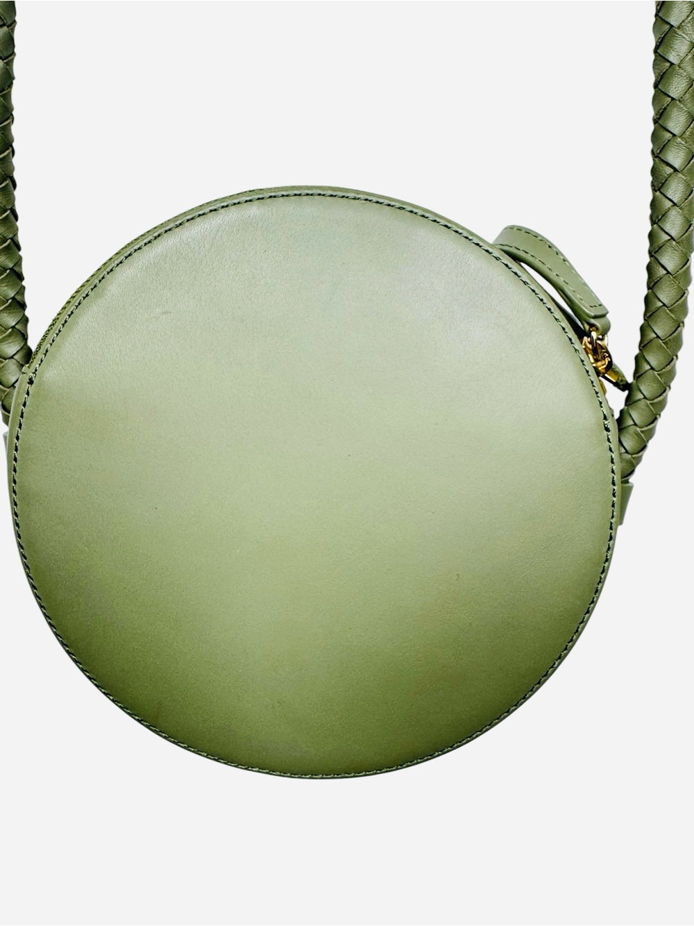 Neely and Chloe Canteen Bag Army Green Leather EUC - Picture 4 of 11